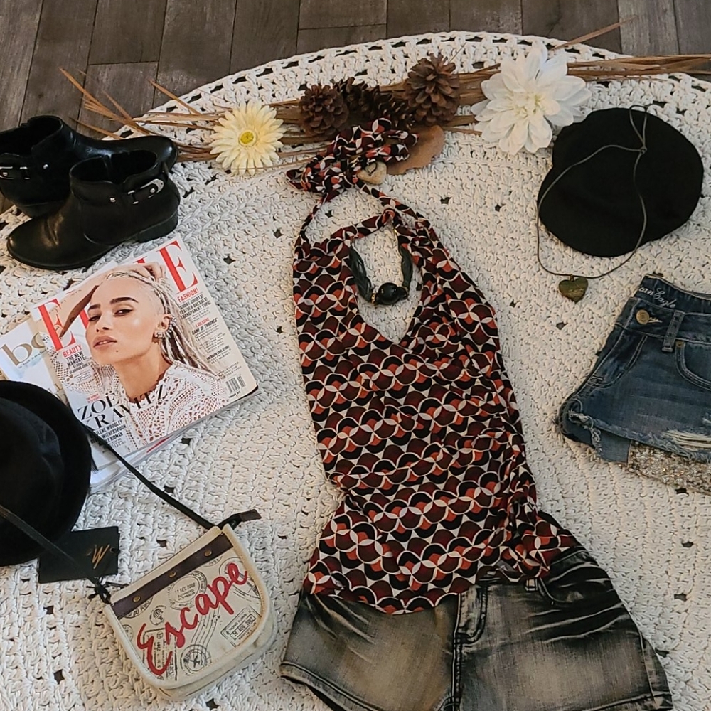 Sale Bo Ho Medium Top Mod Retro Multi Top - image 7